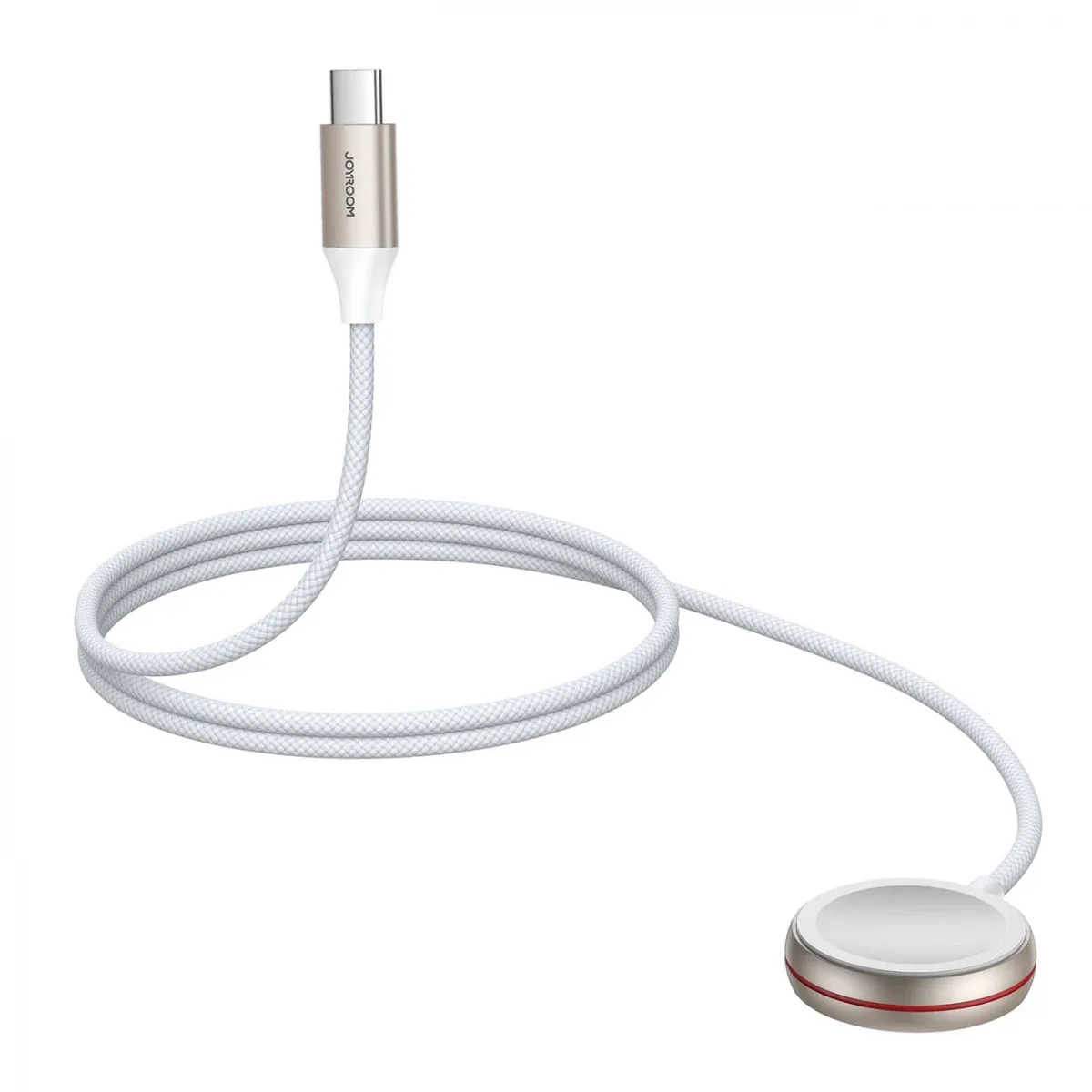 شاحن مغناطيسي جوي روم S-IW011 لساعة Apple Watch USB-C بطول 1.2 متر أبيض