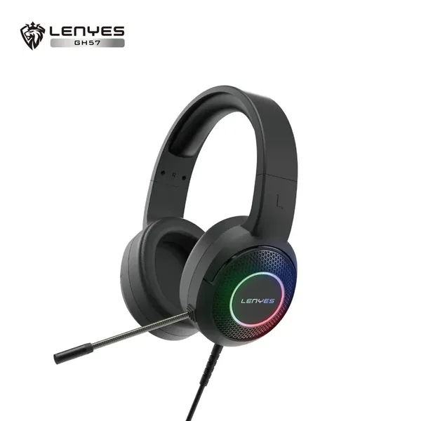 سماعة ألعاب LENYES GH57 بمكبر 50 مم ووصلة 3.5 مم وUSB