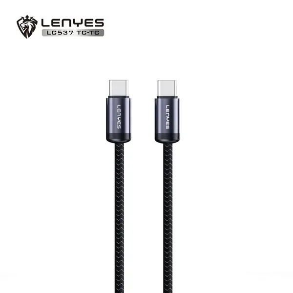 كيبل LENYES LC537 TC-TC مضفّر بطول 1 متر وقدرة PD 60W