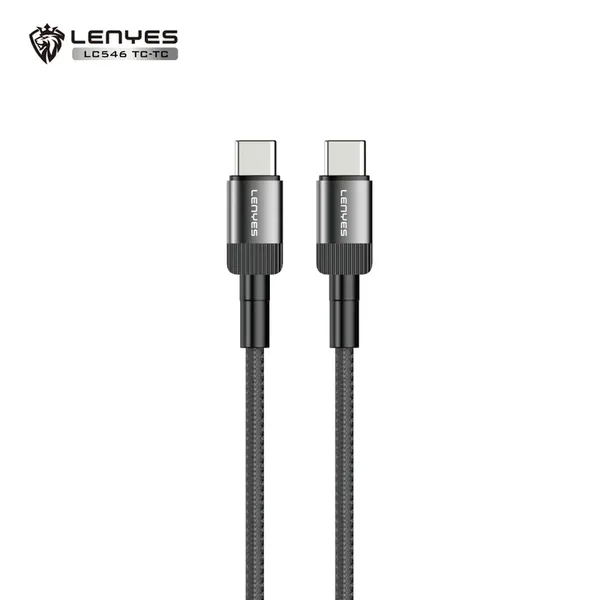 كيبل LENYES LC546 TC-TC مضفّر بطول 1 متر وقدرة 60W