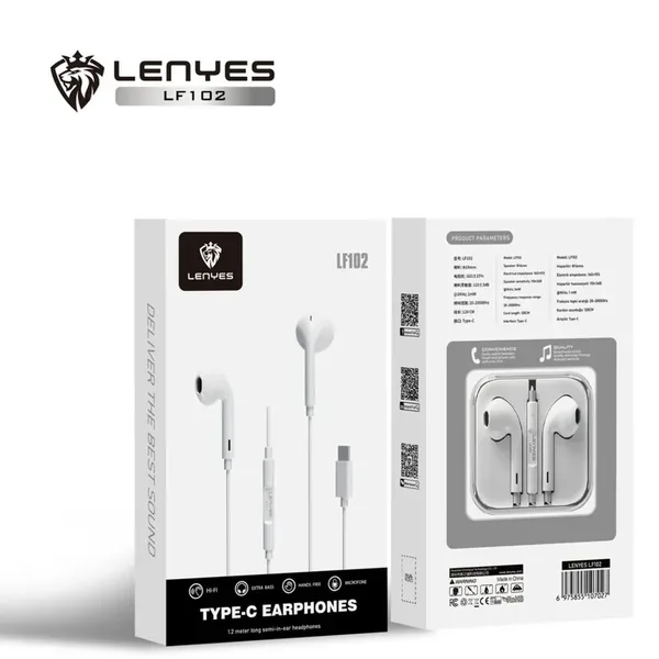 سماعات أذن سلكية LENYES LF102 باللون أبيض