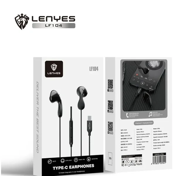 سماعات أذن سلكية LENYES LF104 باللون أسود