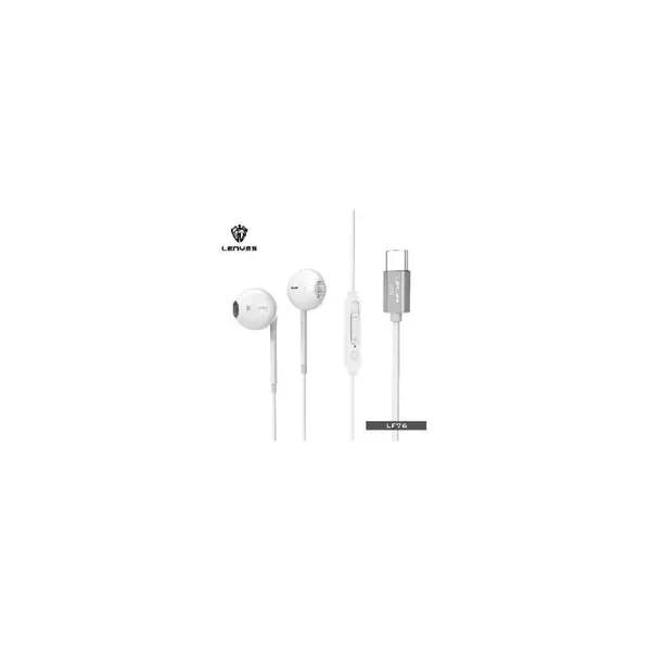 سماعات أذن Type-C LENYES LF76 بسلك 1.2 متر ودعم Samsung