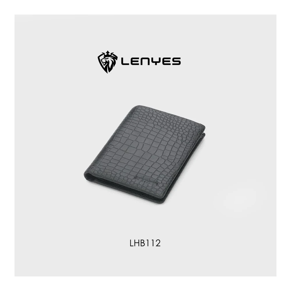 محفظة جلد طبيعي LENYES LHB112 بنقشة تمساح