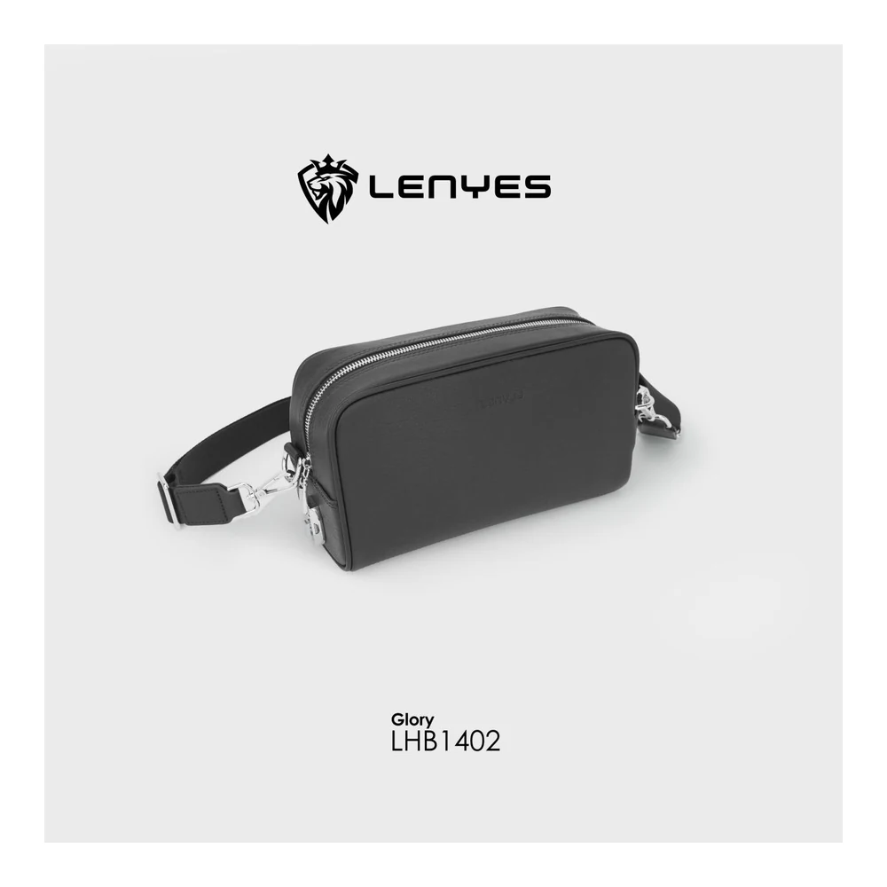 حقيبة جلد طبيعي LENYES LHB1402 بنقشة جلدية وقفل رقمي