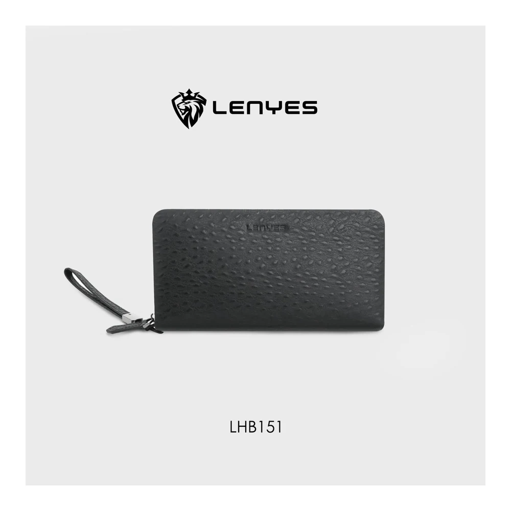 حقيبة جلد طبيعي LENYES LHB1501 بنقشة نعام