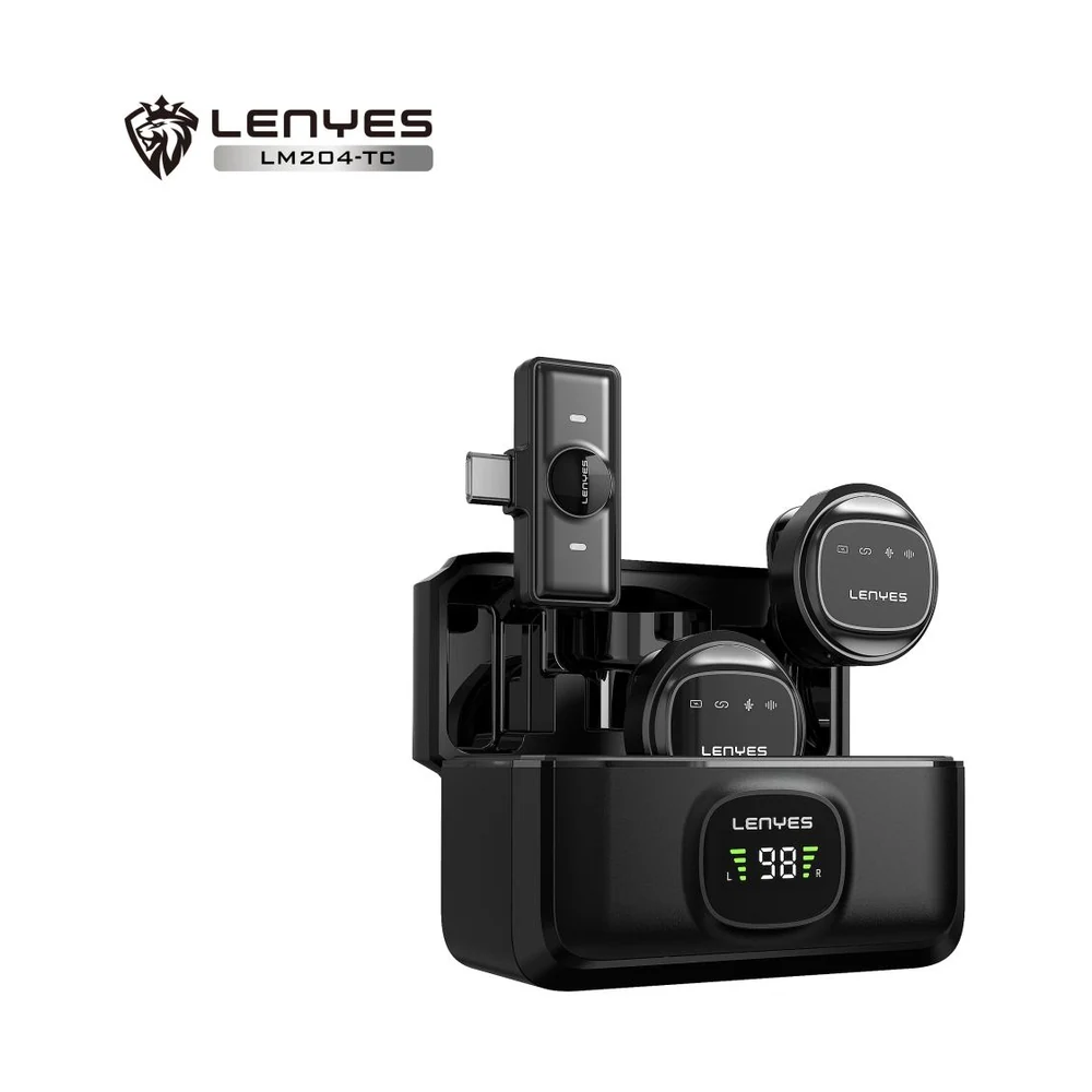 مايكروفون لافالير لاسلكي LENYES LM204-TC بمدى 15 مترًا