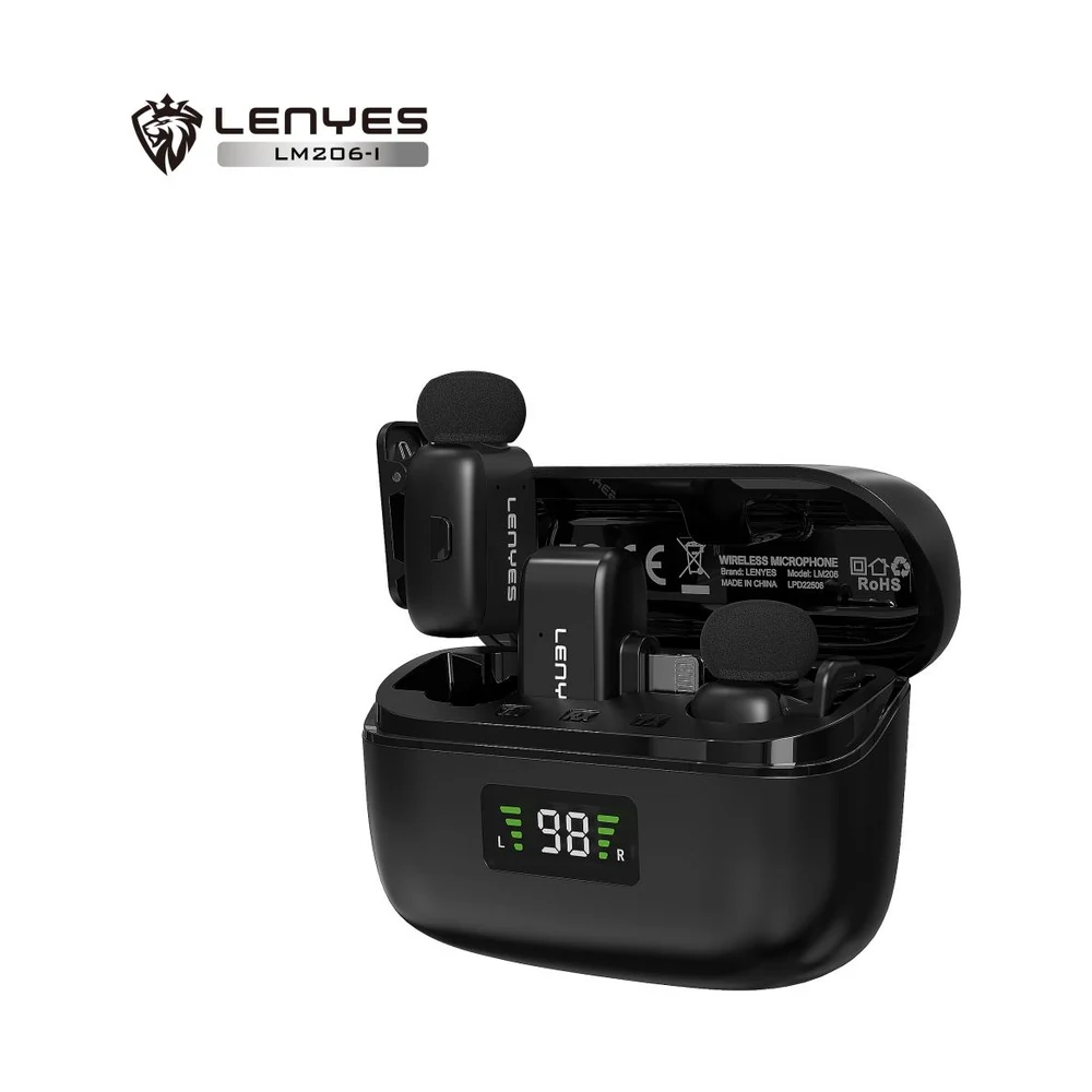 مايكروفون لافالير لاسلكي LENYES LM206-I بمدى 20 مترًا