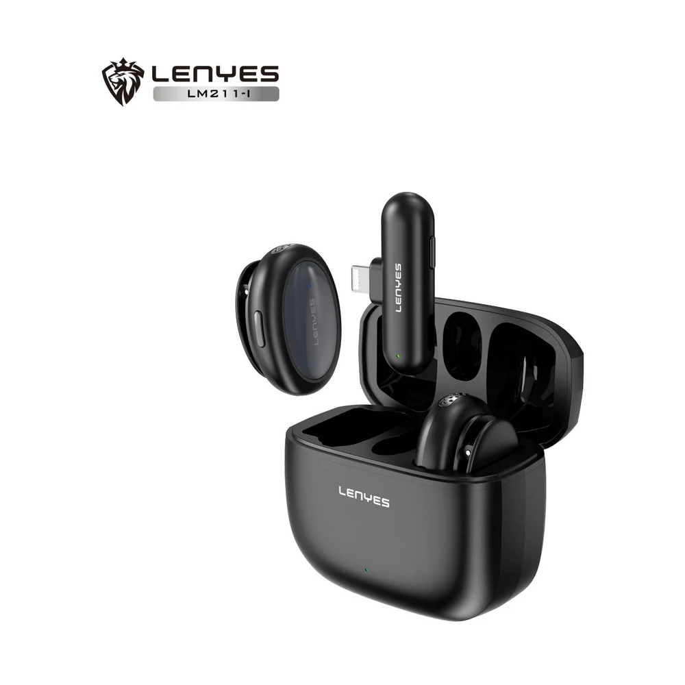 مايكروفون لافالير لاسلكي LENYES LM211-I مع عزل ضوضاء AI