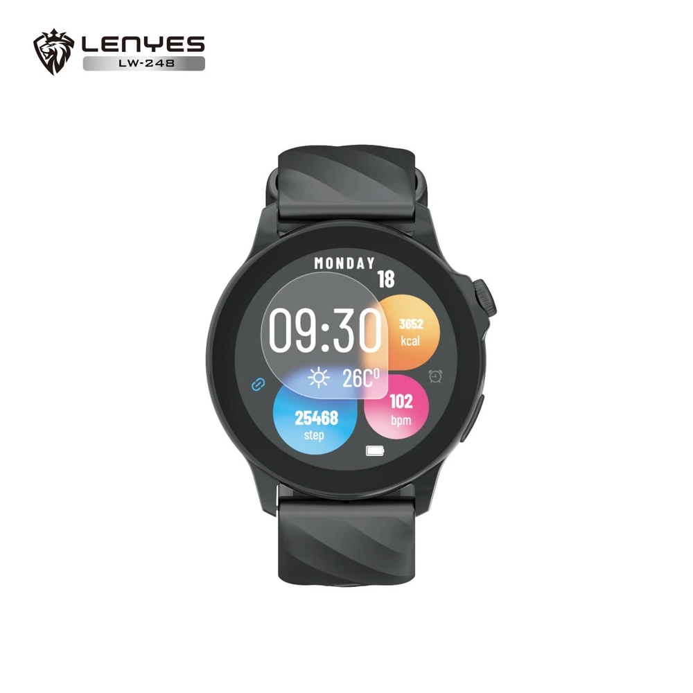 ساعة ذكية LENYES LW-248 شاشة دائرية 1.39 بوصة ومقاومة ماء 1ATM