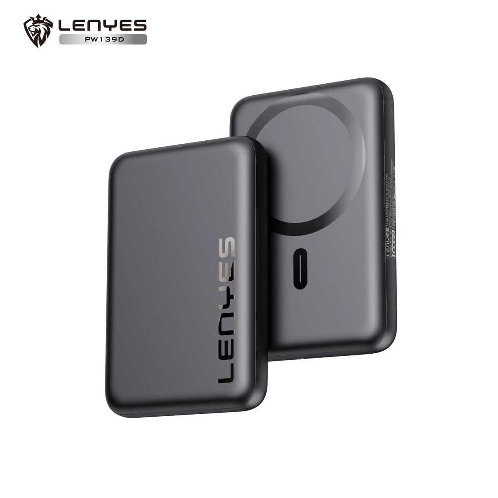 باور بانك LENYES PW139D سعة 10000mAh مع شحن لاسلكي 15W