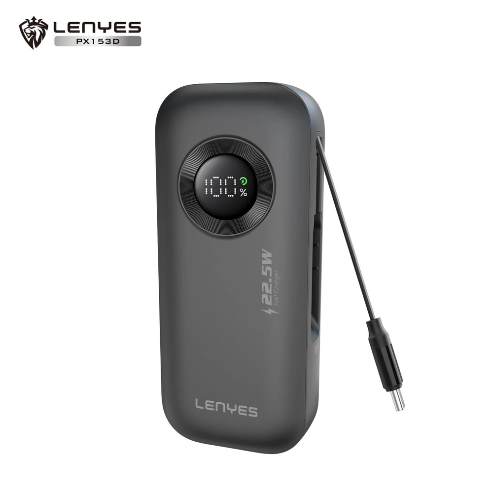 باور بانك LENYES PX153D سعة 10000mAh بشحن سريع 22.5W وشاشة رقمية