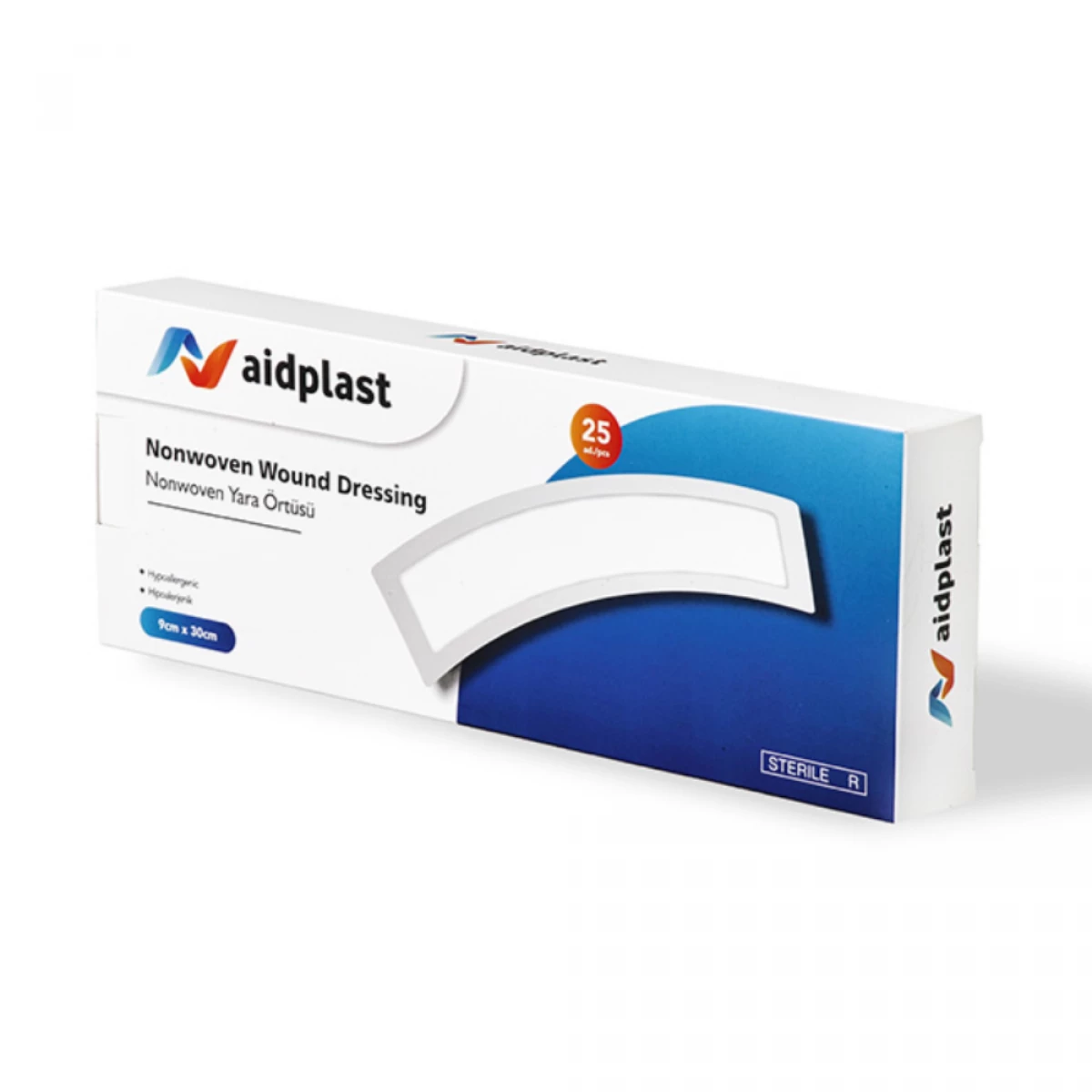 ضماد جروح معقم غير منسوج Aidplast مقاس 9 × 30 سم – عبوة 25 قطعة
