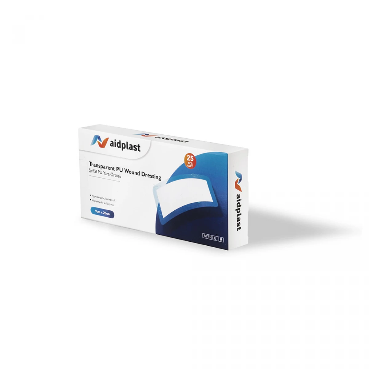 ضماد جروح شفاف PU معقم Aidplast ProtectFilm مقاوم للماء مقاس 9 × 20 سم – 25 قطعة