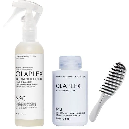 مجموعة عناية بالشعر أولابلكس OLAPLEX – اولابلكس طقم رقم 0 مع رقم 3 مع فرشاة