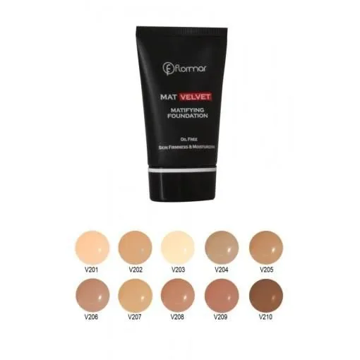 كريم أساس مطفي كريم أساس فلورمار Flormar Matte Velvet V203 Porcelain