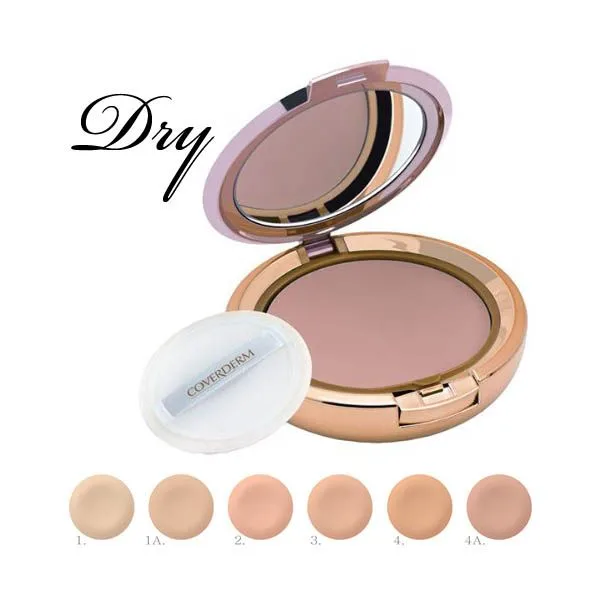 بودرة وجه بودرة كوفرديرم Coverderm المضغوطة للبشرة الجافة والحساسة