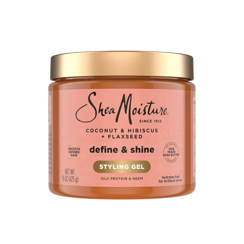 ماسك شعر شيا مويستشر SHEA MOISTURE جل التصفيف لتعريف وتجعيد الشعر بجوز الهند والكركديه وبذور الكتان 425 جم