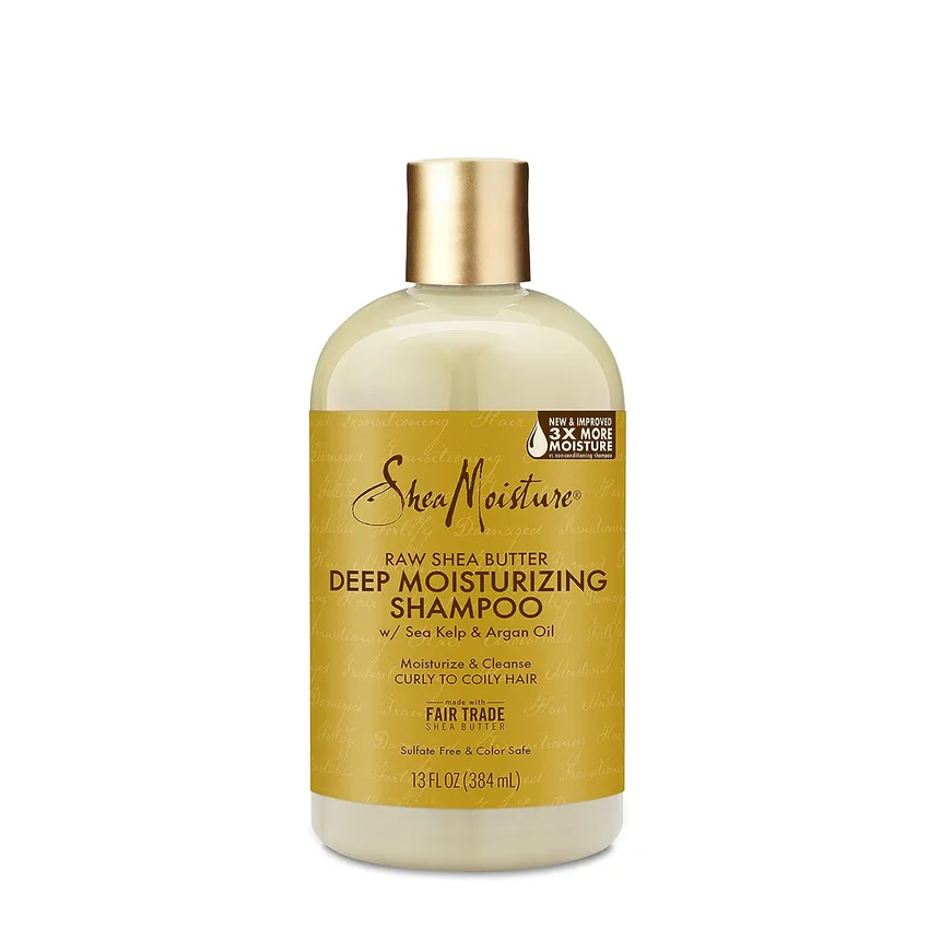شامبو شيا مويستشر SHEA MOISTURE للترطيب العميق للشعر الجاف أو التالف أو المتحول للشعر الخام زبدة الشيا الخالية من الكبريتات 384 مل
