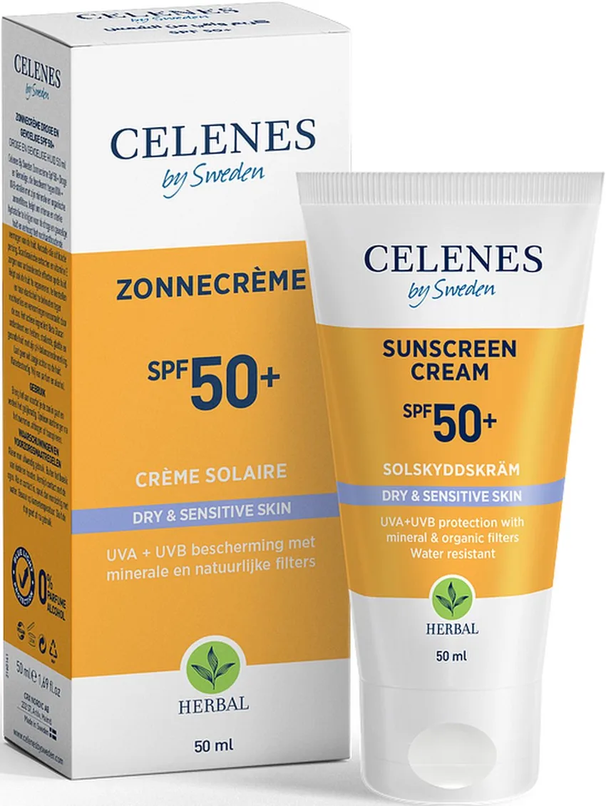 سيلينس CELENES – سيلينز واقي شمس معامل حماية ٥٠ للبشره الجافة والحساساة ٥٠مل 50 مل