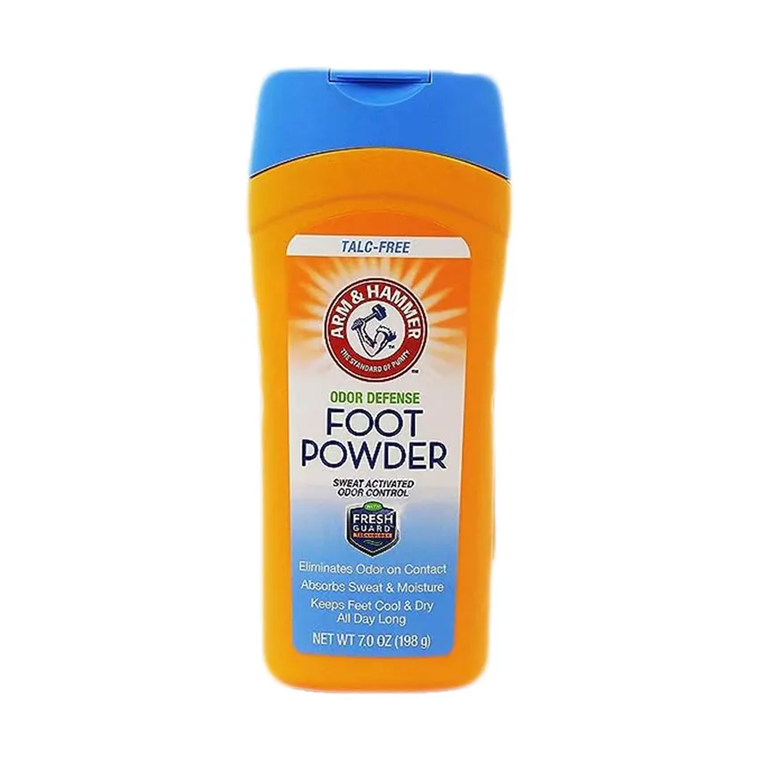 بودرة قدم آرم آند هامر Arm And Hammer – مسحوق "أرم آند هامر" للدفاع عن رائحة القدم يقضي على الرائحة عند الاتصال، ويمتص الرطوبة، ويحافظ على أقدامك