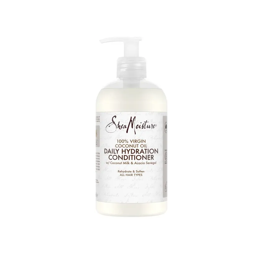 شامبو شيا مويستشر SHEA MOISTURE للترطيب اليومي لجميع أنواع الشعر بزيت جوز الهند الطبيعي خالي من الكبريتات بحجم 384 مل.