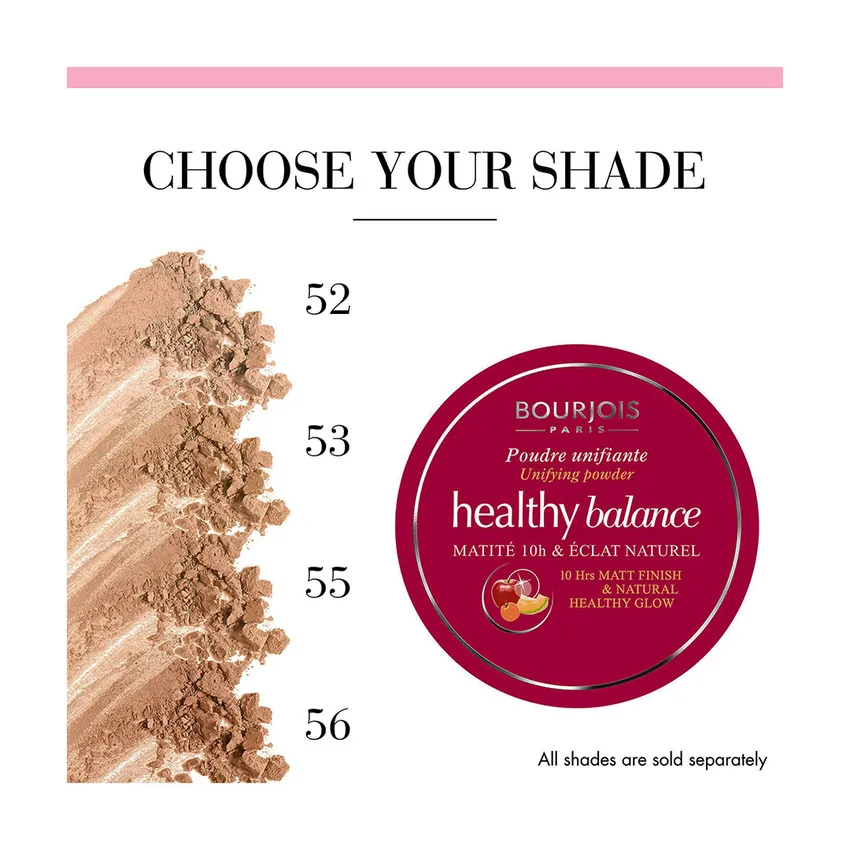 كريم أساس بودرة مضغوطة موحدة اللون من بورجوا Bourjois للنساء رقم 52