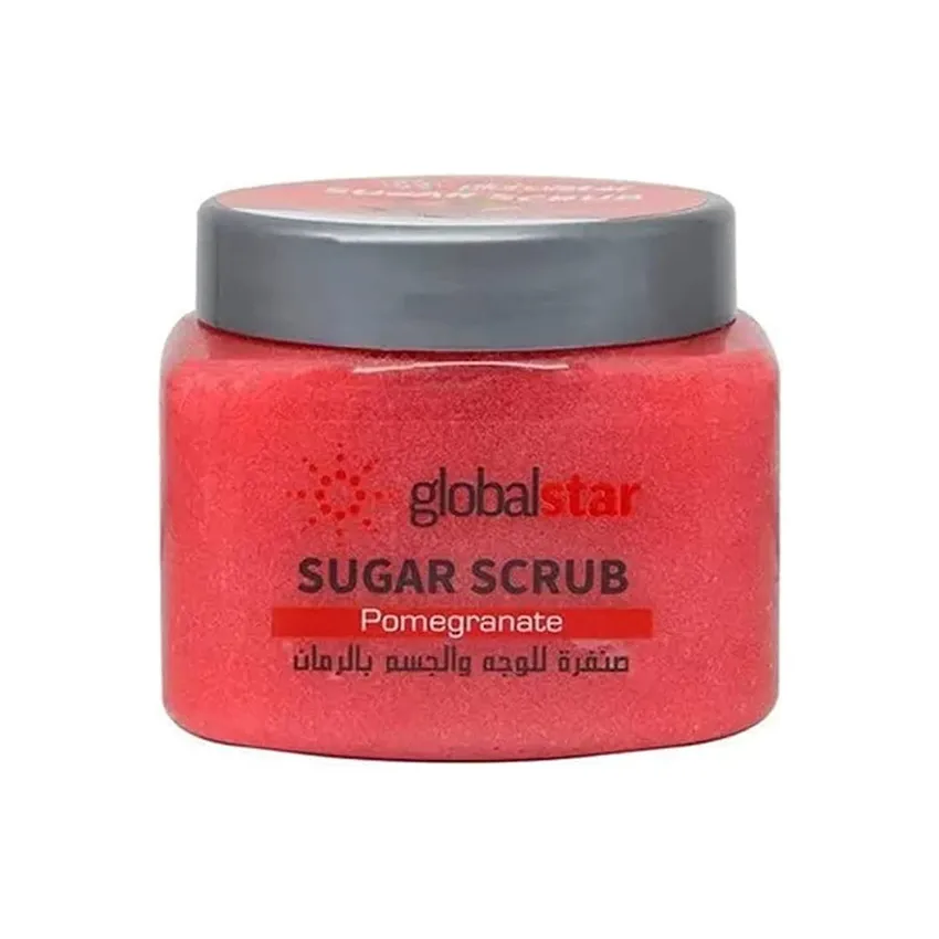 جلوبال ستار Global Star مقشر سكرب سكر الرمان 300 جرام، أحمر