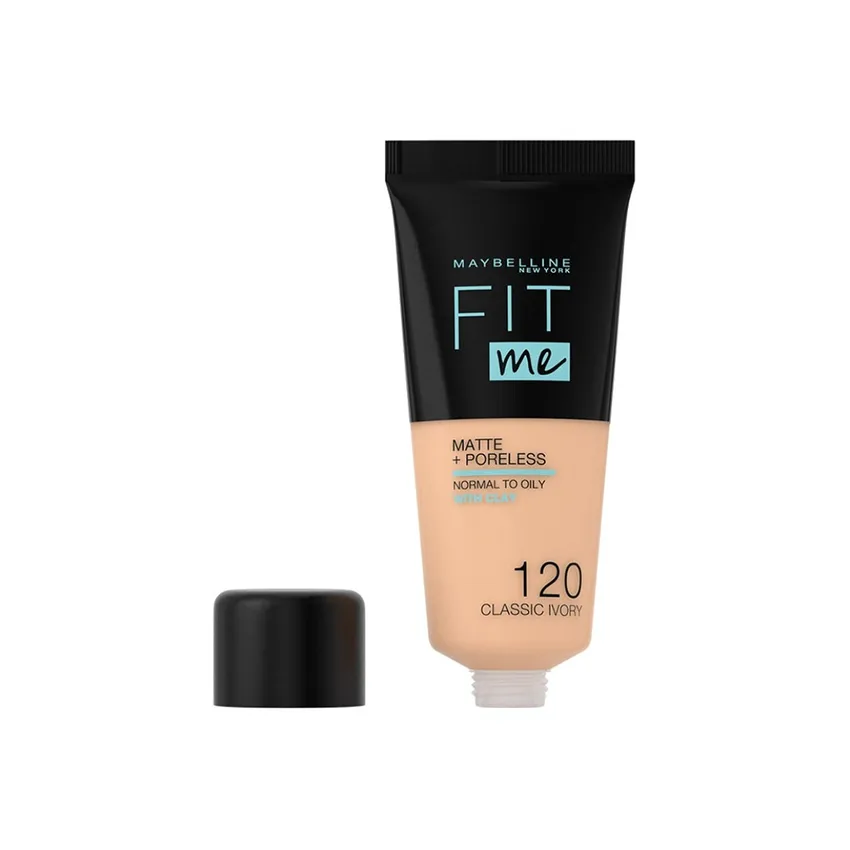 ميبيلين Maybelline – كريم أساس فيت مي غير لامع ويغطي المسام من مايبيلين عاجي كلاسيكي رقم (120)