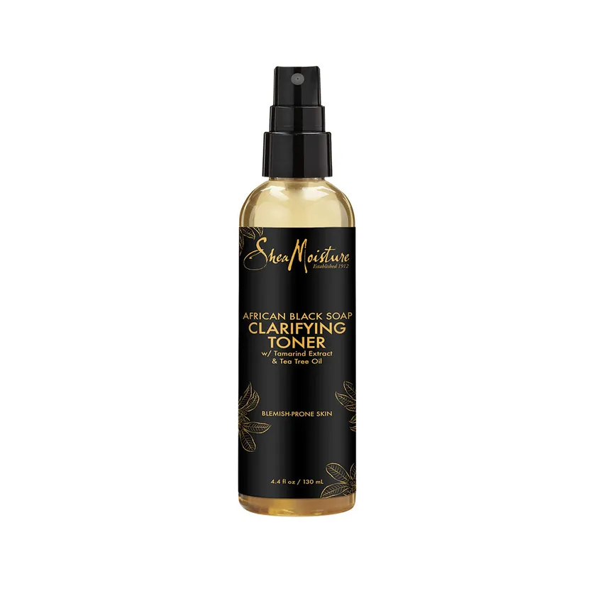 لوشن مرطب للبشرة شيا مويستشر SHEA MOISTURE الصابون الأسود الأفريقي، تونر منقي مع خلاصة التمر الهندي وزيت الشاي، 4.1 أونصة سائلة (121 مل)