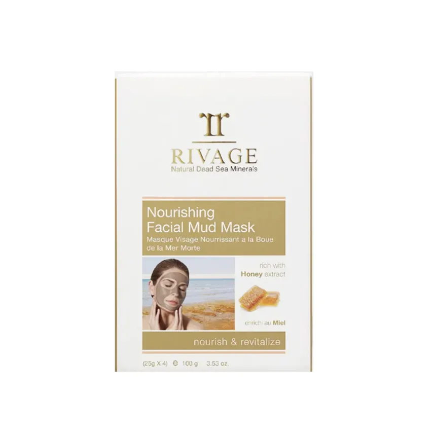 ماسك طين للوجه ريفاج Rivage قناع طين البحر الميت للتقشير في أكياس بخلاصة العسل 25 جم × 4