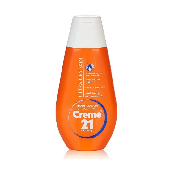لوشن الجسم كريم 21 Creme 21 للبشرة شديدة الجفاف مع زيت اللوز وفيتامين هـ