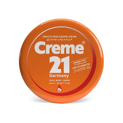 كريم 21 Creme 21 – كريم مرطب ناعم – للبشرة العادية – مع بروفيتامين B5 للوجه والجسم واليدين 250 مل
