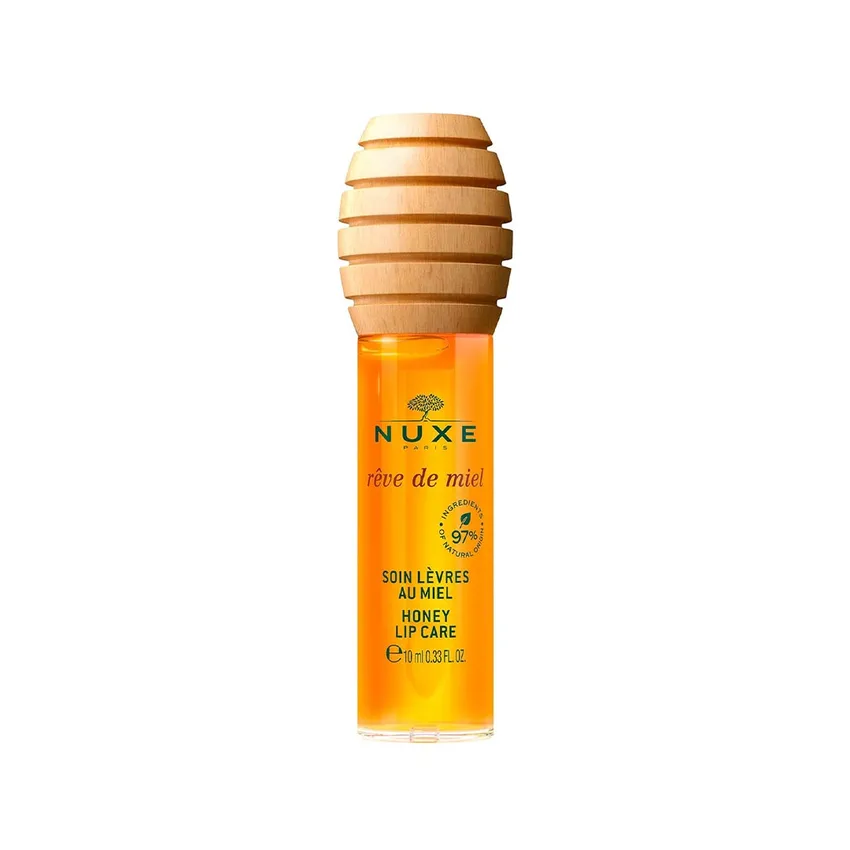 نوكس Nuxe – زيت الشفاه بالعسل Rêve de Miel – لمسة نهائية لامعة للغاية | ملمع مرطب عضوي طبيعي مع فيتامين E والعسل واللافندر 10 مل