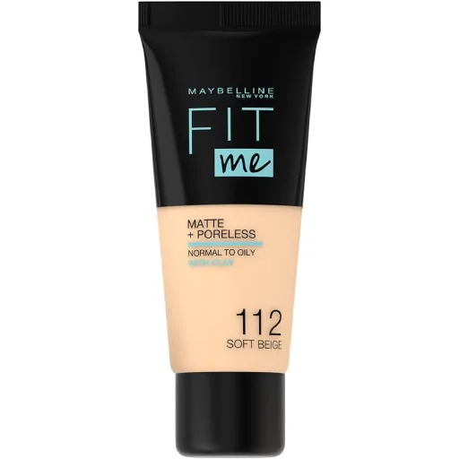 ميبيلين نيويورك Maybelline New York – كريم أساس مايبيلين نيويورك فيت مي مات + بورليس – 112 سوفت بيج