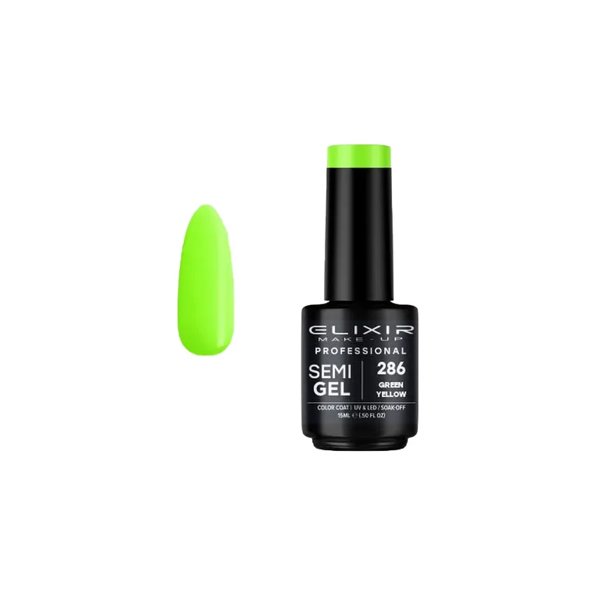 إليكسير Elixir – إكسير برو. طلاء أظافر جل شبه دائم 15 مل – #286 (أخضر أصفر)