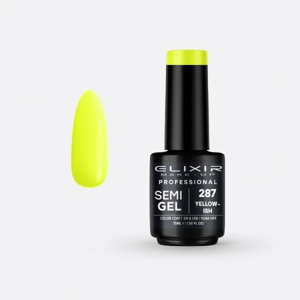 جل أظافر إليكسير Elixir ميك أب سيميجيل كولور كوت ساك أوف 287 أصفر 15 مل