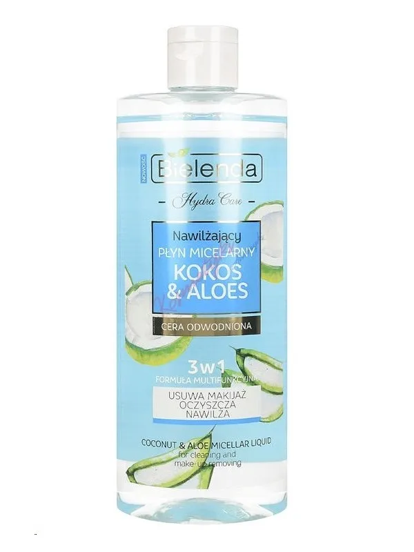 بيليندا Bielenda هيدرا كير ماء ميسيلار مرطب بجوز الهند والصبار 3 في 1 500 مل