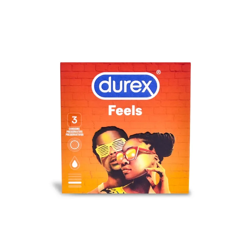 مجموعة منتجات مجموعة من 3 واقيات ذكرية من – Feels ديوركس Durex كوندوم فيلز