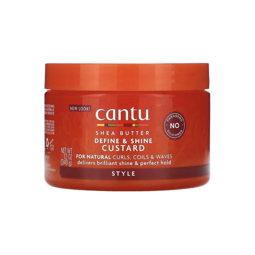 منتج تصفيف شعر كانتو Cantu، زبدة الشيا، كاسترد تحديد وتألق، 12 أونصة (340 جم)