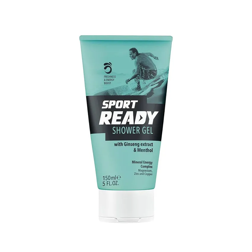غسول جسم سبورت ريدي SPORT READY – جل الاستحمام – يمنحك دفعة من الانتعاش والطاقة، مع مستخلص الجينسنغ والمنثول والمغنيسيوم والزنك والنحاس 150 مل