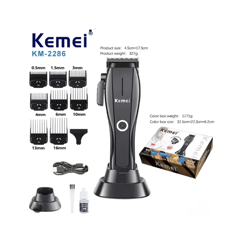 ماكينة حلاقة كيمي Kemei – ماكينة قص الشعر الكهربائية KM – – 2286 ماكينة قص الشعر الاحترافية Vector Motor للرجال ماكينة قص الشعر القابلة لإعادة الشحن