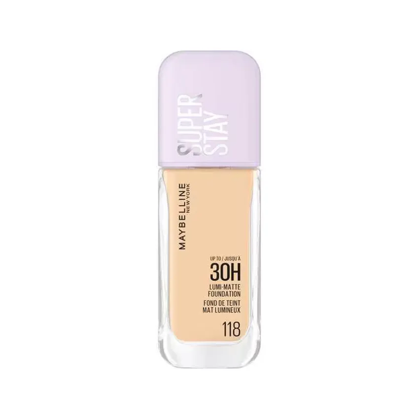 ميبيلين Maybelline – كريم أساس مايبيلين سوبر ستاي يدوم حتى 30 ساعة لومي مات – 118
