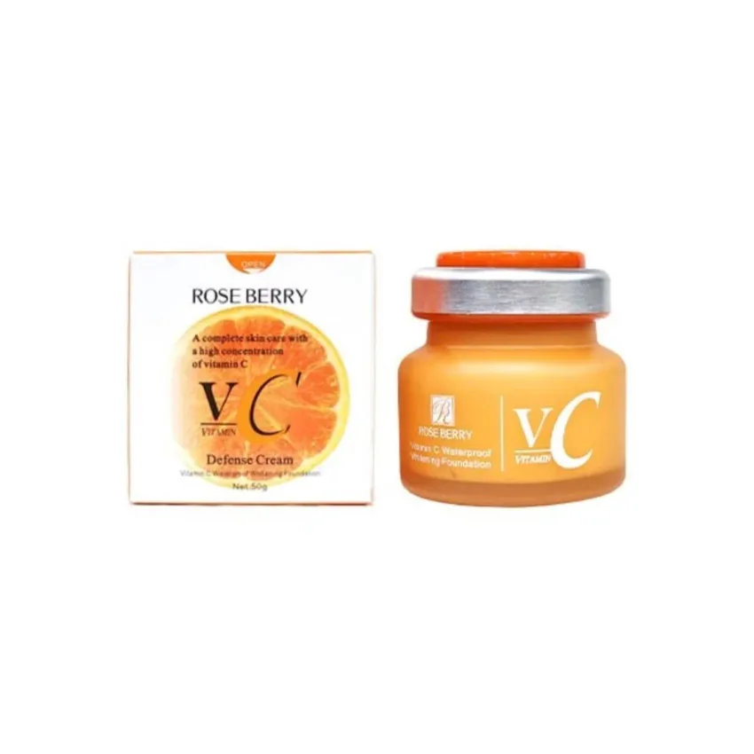 كريم وجه كريم أساس روز بيري Rose Berry بفيتامين سي – 50 غرام