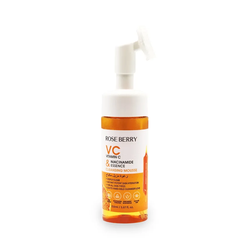 غسول وجه موس تنظيف الوجه بخلاصة النياسيناميد وفيتامين سي من روز بيري Rose Berry – 150 مل