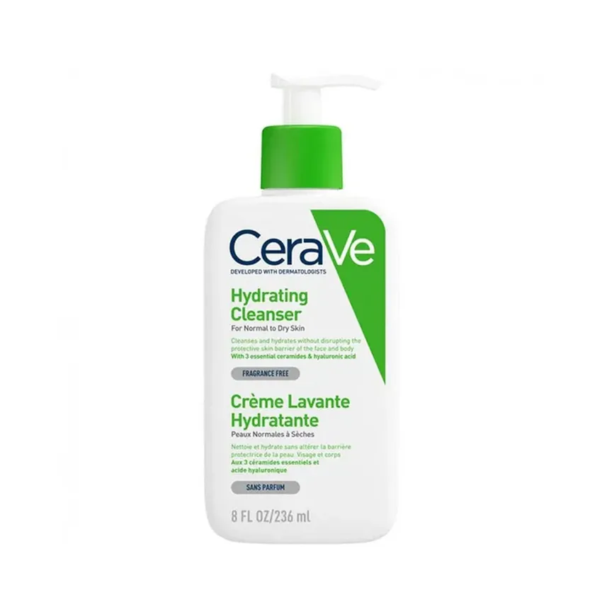 غسول وجه منظف الوجه المرطب من سيرافي CeraVe، للبشرة العادية إلى الجافة، 236 مل