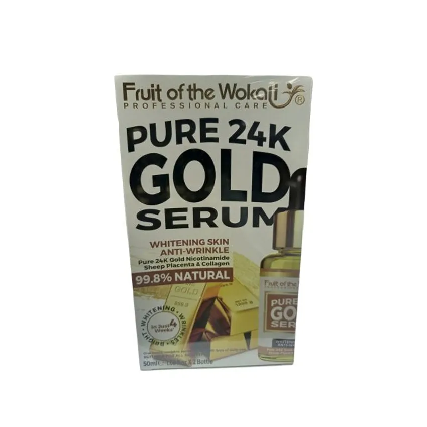 سيروم فروت أوف ذا ووكالي Fruit of the Wokali بيور ٢٤ كيلوجولد، زجاجتان، لتفتيح البشرة ومضاد للتجاعيد – ٥٠ مل 24 كغم