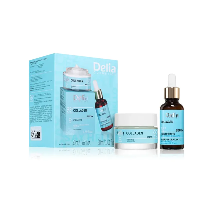 مجموعة منتجات ديليا كوزمتيكس Delia Cosmetics – مجموعة كريم الكولاجين للوجه ٥٠ مل + سيروم مرطب للبشرة ٣٠ مل، ديليا كوزماتيكس 50 مل