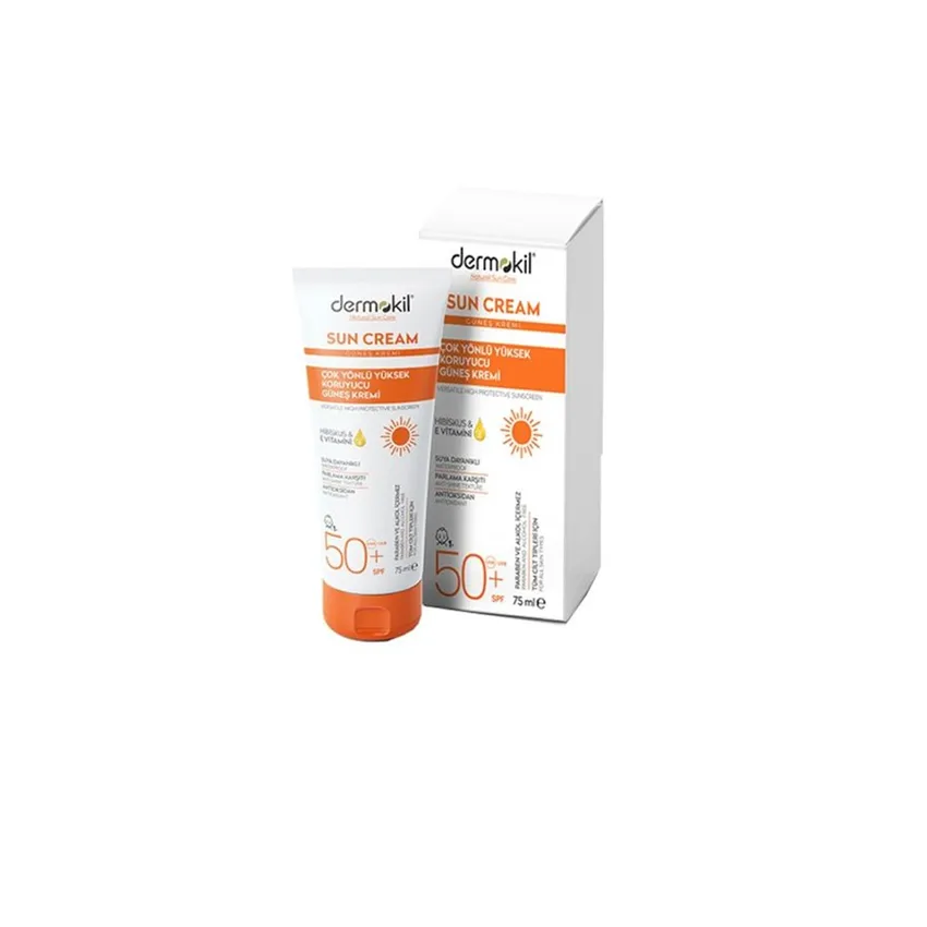 واقي شمس كريم الشمس ديرموكيل dermokil 50 – كريم واقٍ شمسي متعدد الاستخدامات بعامل حماية SPF 50 (75 مل)