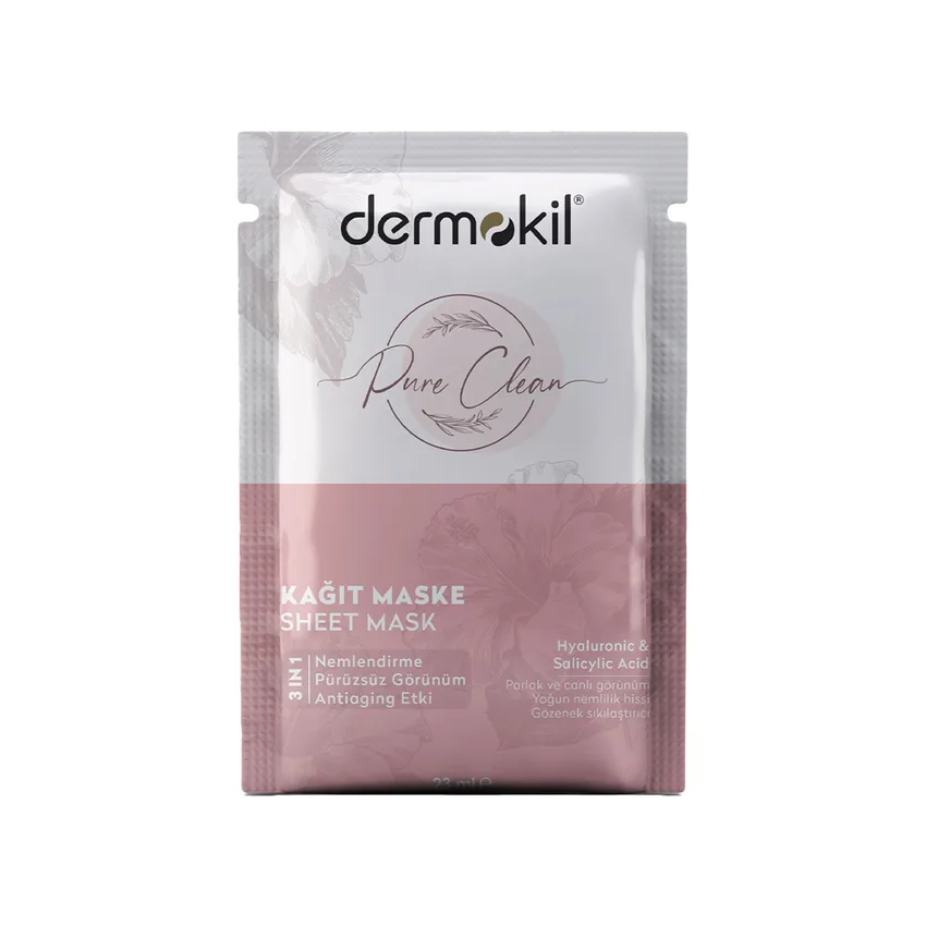 ماسك وجه قناع ورقي ديرموكيل Dermokil بيور كلين – 23 مل